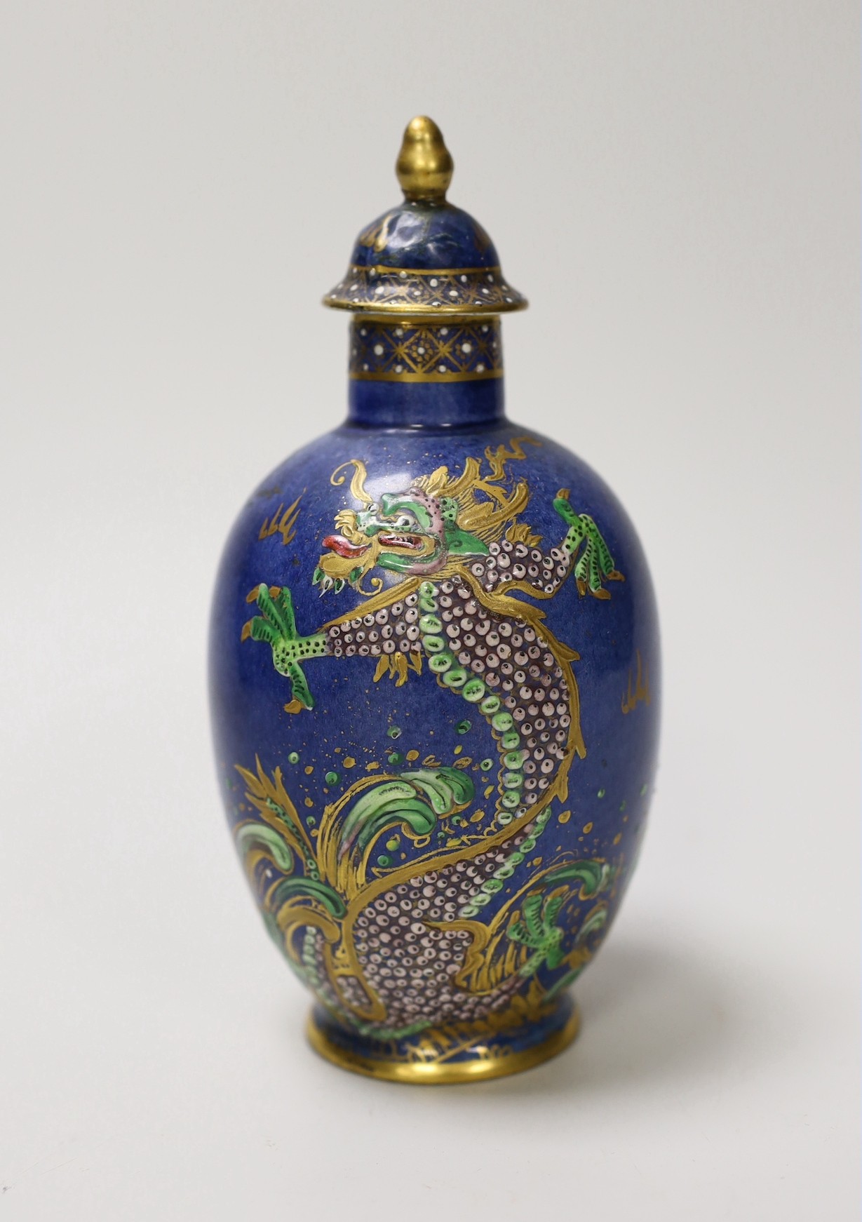 A pair of Vienna style porcelain pink ground vases, late 19th century, a Sevres style trinket box, and other ceramics. Tallest 16cm